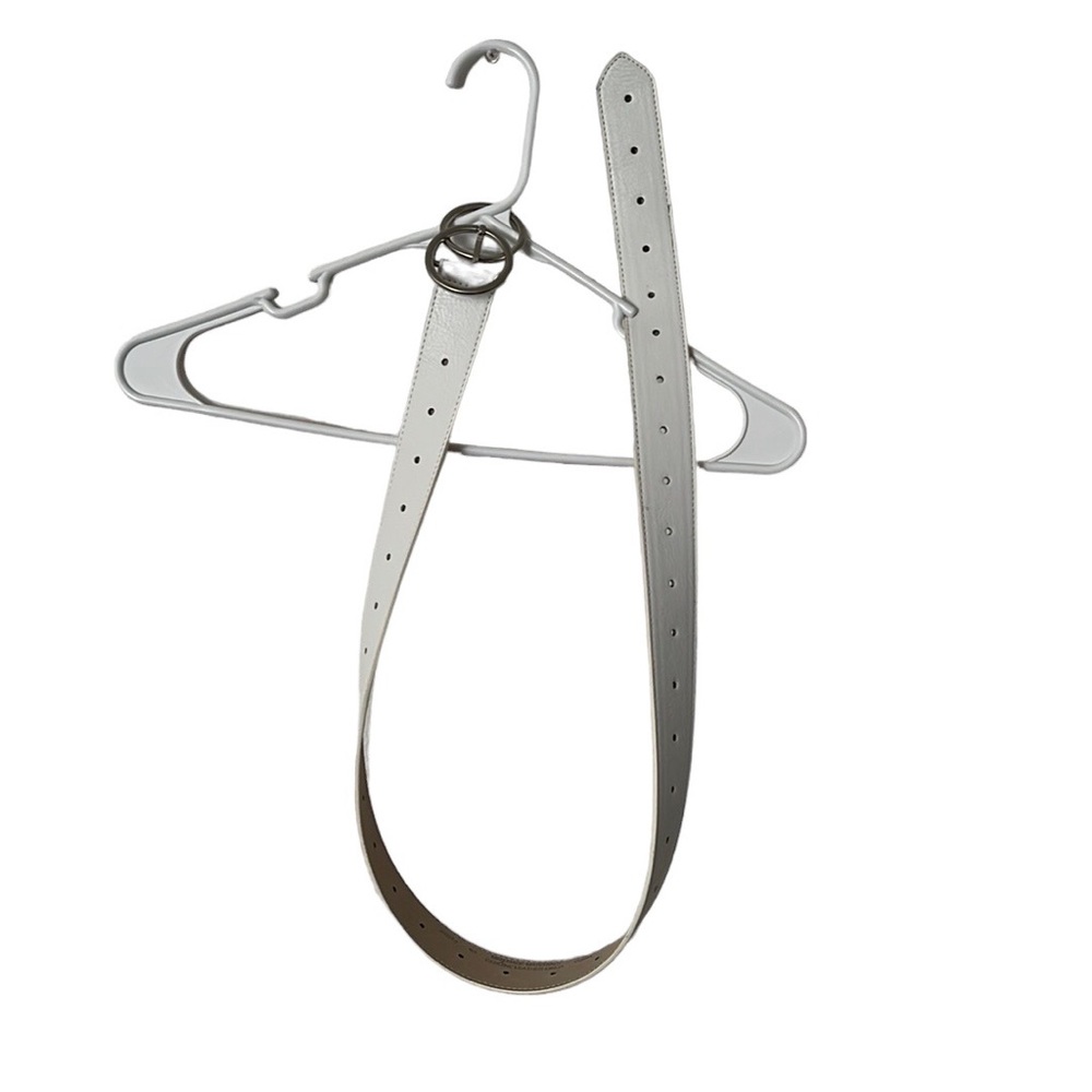 Womans belt, white in color, size L (measurement in photos), gently used